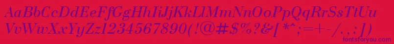 Шрифт UkBodoniItalic – фиолетовые шрифты на красном фоне