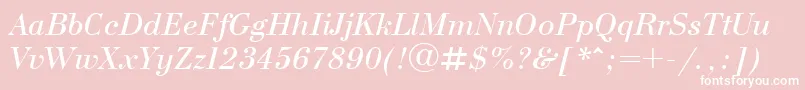 UkBodoniItalic Font – White Fonts on Pink Background