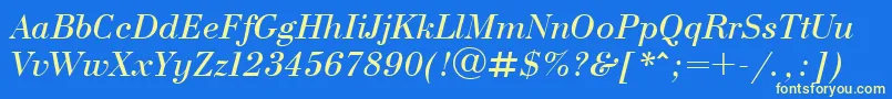 UkBodoniItalic Font – Yellow Fonts on Blue Background