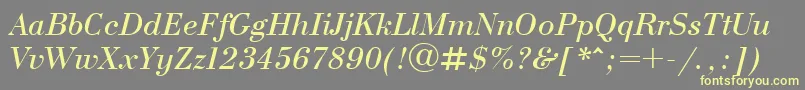 UkBodoniItalic Font – Yellow Fonts on Gray Background