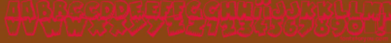 NaughtyCartoons Font – Red Fonts on Brown Background