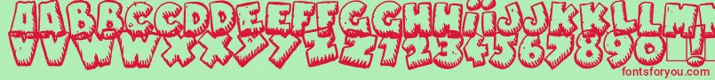 NaughtyCartoons Font – Red Fonts on Green Background