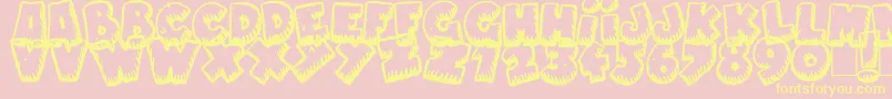 NaughtyCartoons Font – Yellow Fonts on Pink Background