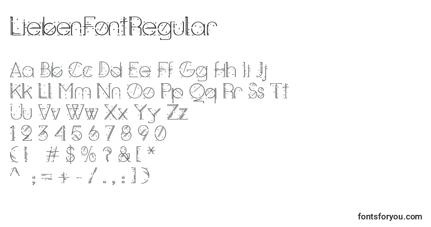 Шрифт LiebenFontRegular – алфавит, цифры, специальные символы