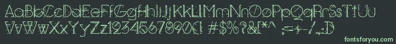 フォントLiebenFontRegular – 黒い背景に緑の文字