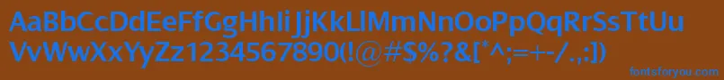 Więcej informacji o czcionce DialogSemibold Czcionka DialogSemibold – niebieskie czcionki na brązowym tle