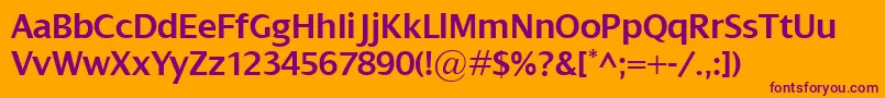 フォントDialogSemibold – オレンジの背景に紫のフォント