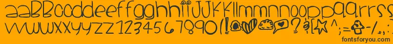 フォントSantacruz – 黒い文字のオレンジの背景