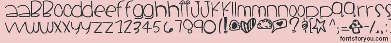 Santacruz-Schriftart – Schwarze Schriften auf rosa Hintergrund
