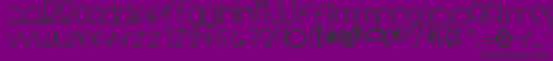 フォントSantacruz – 紫の背景に黒い文字