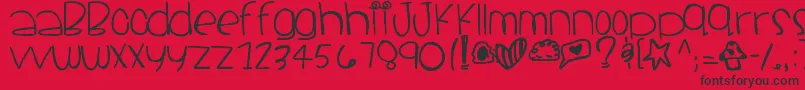 Santacruz-Schriftart – Schwarze Schriften auf rotem Hintergrund