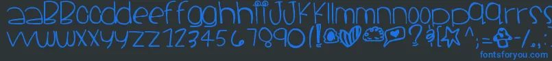 フォントSantacruz – 黒い背景に青い文字