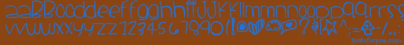 Santacruz-fontti – siniset fontit ruskealla taustalla