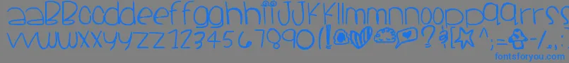 フォントSantacruz – 灰色の背景に青い文字