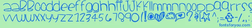Шрифт Santacruz – синие шрифты на зелёном фоне