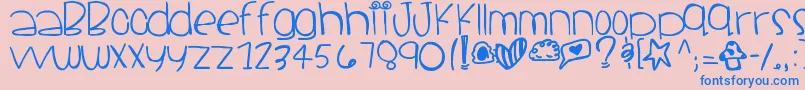 フォントSantacruz – ピンクの背景に青い文字