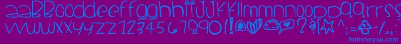 Santacruz-Schriftart – Blaue Schriften auf violettem Hintergrund