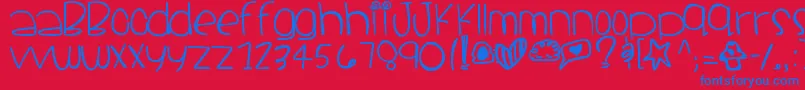 フォントSantacruz – 赤い背景に青い文字