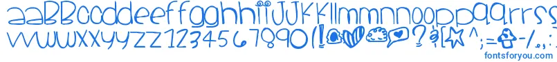 フォントSantacruz – 白い背景に青い文字