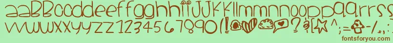 Santacruz-Schriftart – Braune Schriften auf grünem Hintergrund