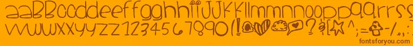 Santacruz-Schriftart – Braune Schriften auf orangefarbenem Hintergrund