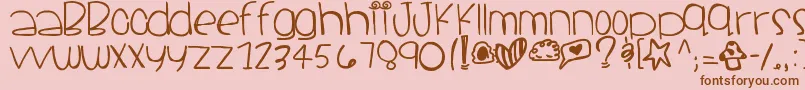Santacruz-Schriftart – Braune Schriften auf rosa Hintergrund