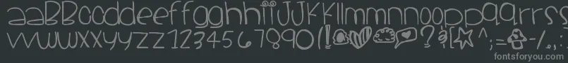 Santacruz-fontti – harmaat kirjasimet mustalla taustalla