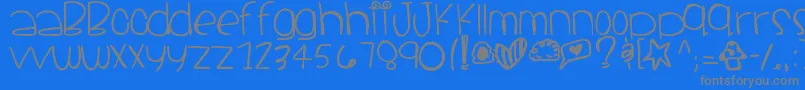 フォントSantacruz – 青い背景に灰色の文字