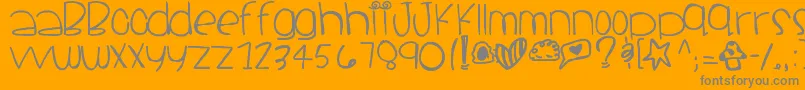 Santacruz-fontti – harmaat kirjasimet oranssilla taustalla