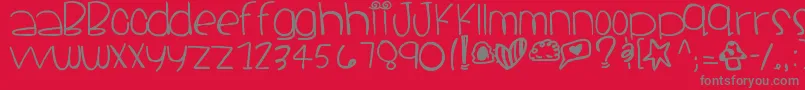 Santacruz-fontti – harmaat kirjasimet punaisella taustalla