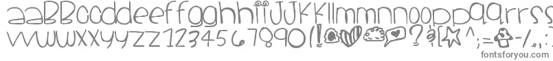Santacruz-fontti – harmaat kirjasimet valkoisella taustalla