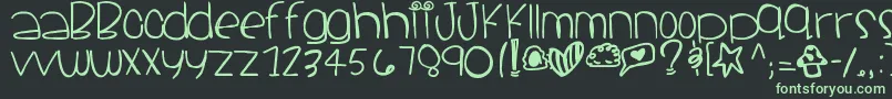 Santacruz-fontti – vihreät fontit mustalla taustalla