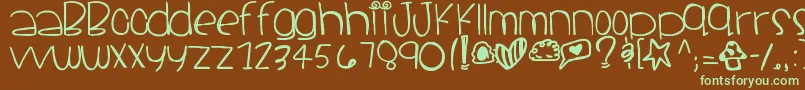 Шрифт Santacruz – зелёные шрифты на коричневом фоне