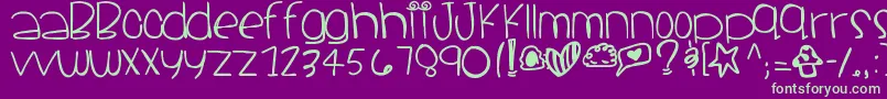 Santacruz-fontti – vihreät fontit violetilla taustalla