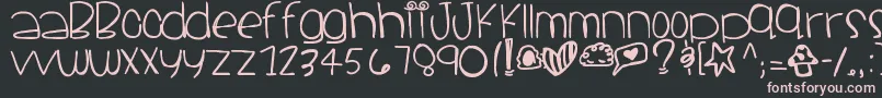 Santacruz-fontti – vaaleanpunaiset fontit mustalla taustalla