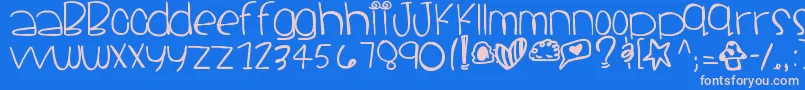 フォントSantacruz – ピンクの文字、青い背景