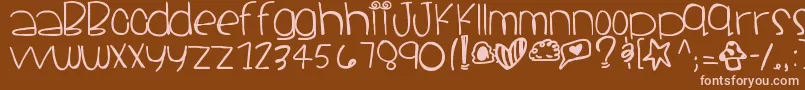 Santacruz-fontti – vaaleanpunaiset fontit ruskealla taustalla