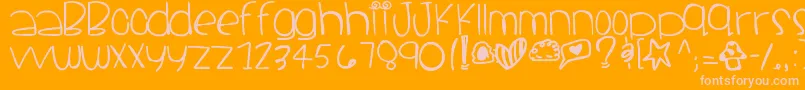 フォントSantacruz – オレンジの背景にピンクのフォント
