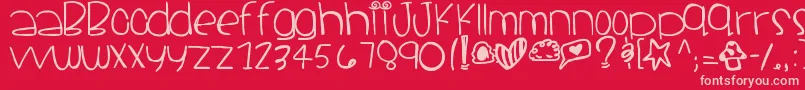 Santacruz-fontti – vaaleanpunaiset fontit punaisella taustalla