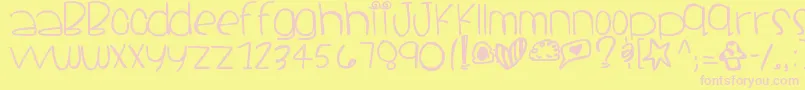 Santacruz Font – Pink Fonts on Yellow Background
