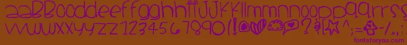フォントSantacruz – 紫色のフォント、茶色の背景