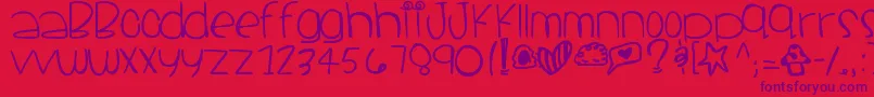 フォントSantacruz – 赤い背景に紫のフォント