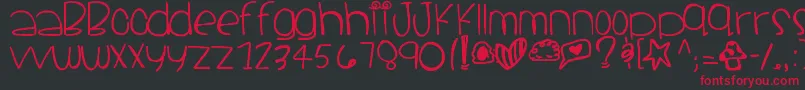 Santacruz-Schriftart – Rote Schriften auf schwarzem Hintergrund