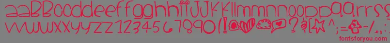 フォントSantacruz – 赤い文字の灰色の背景