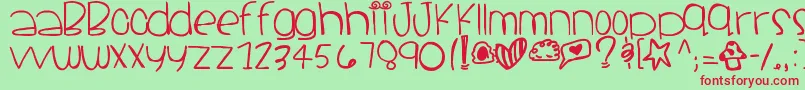 Santacruz-Schriftart – Rote Schriften auf grünem Hintergrund