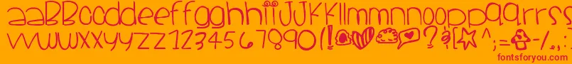 フォントSantacruz – オレンジの背景に赤い文字