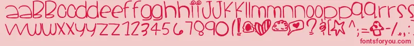 Santacruz-fontti – punaiset fontit vaaleanpunaisella taustalla