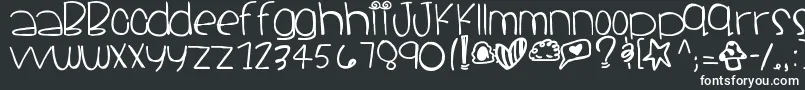 フォントSantacruz – 黒い背景に白い文字