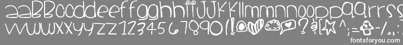 Santacruz-fontti – valkoiset fontit harmaalla taustalla