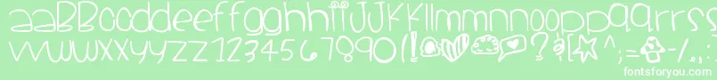 フォントSantacruz – 緑の背景に白い文字